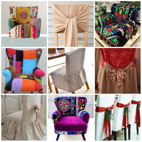 Couvertures en différentes variantes pour chaises de cuisine