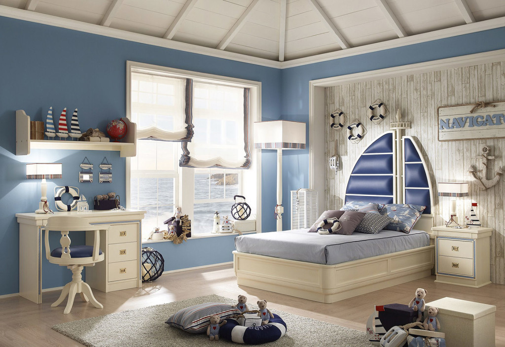 Chambre d'enfants de style nautique pour garçon
