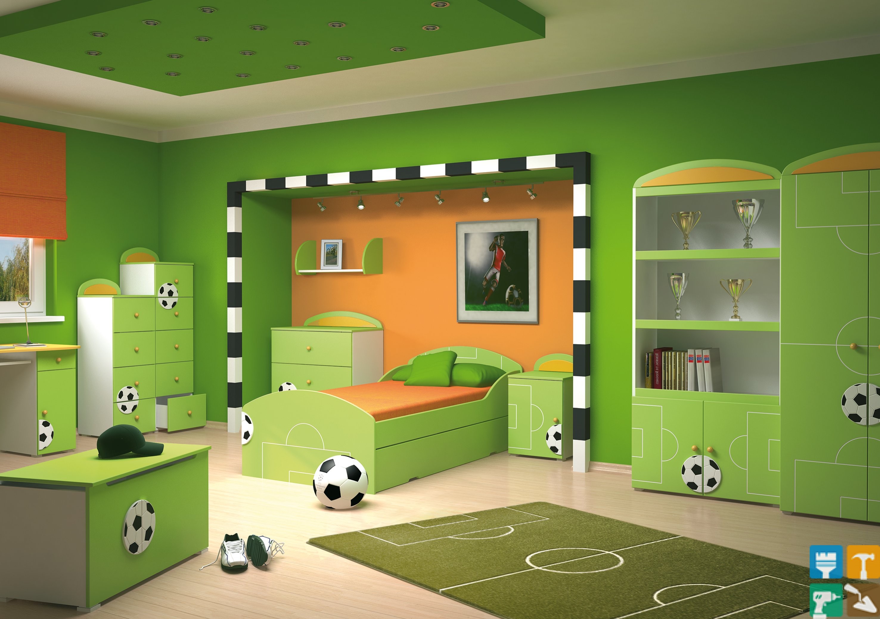 Chambre d'enfants pour un footballeur garçon