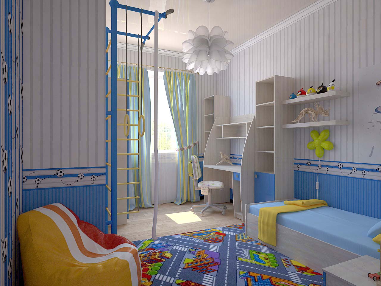 Chambre d'enfant moderne pour garçon