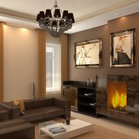 design chic du couloir dans la couleur du café avec photo de lait