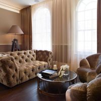 style de chambre claire dans la couleur du café au lait photo