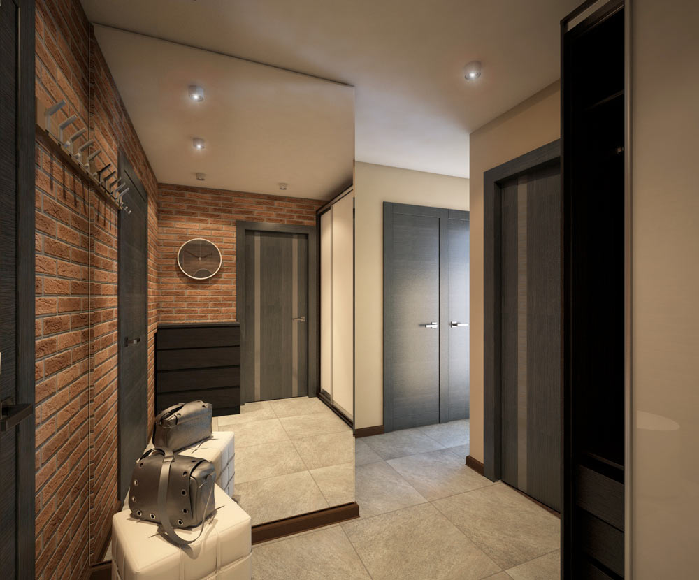 portes sombres à l'intérieur du couloir