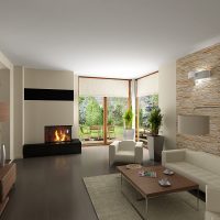 salon de style chic dans la couleur du café avec photo de lait