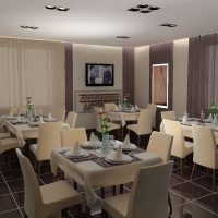 intérieur de cuisine clair dans la couleur du café au lait photo