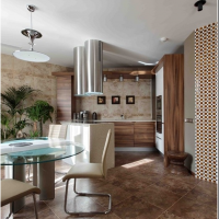 design d'appartement chic dans la couleur du café avec photo de lait