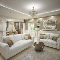 couloir de décoration chic dans la couleur du café avec du lait photo