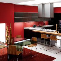 couleur bordeaux saturée à l'intérieur du couloir photo