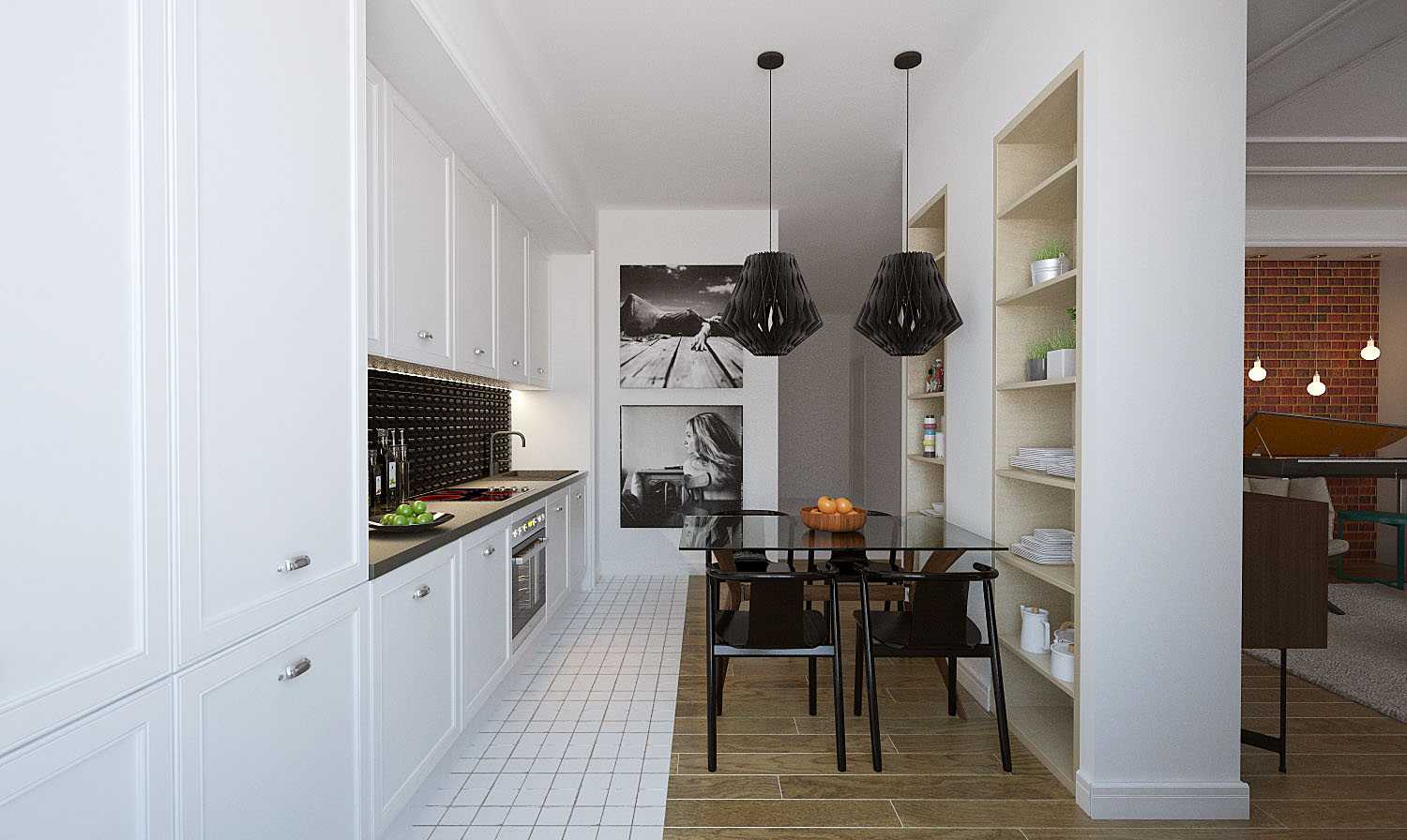 intérieur ergonomique lumineux de l'appartement