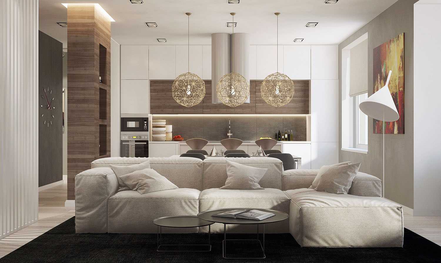 intérieur de chambre ergonomique lumineux