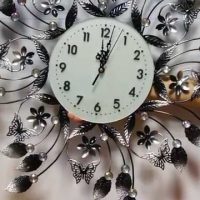 The idea of a beautiful decoration of a wall clock with your own hands photo