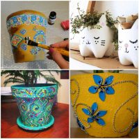 idea of a bright decor of pots photo