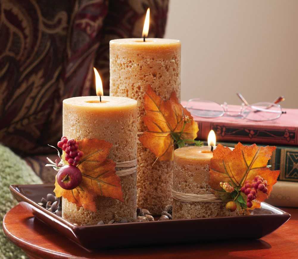 the idea of light decoration of candles with your own hands