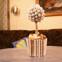 the idea of light decoration of the room with a tree with your own hands picture