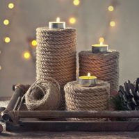 the idea of light decoration of candles with your own hands photo