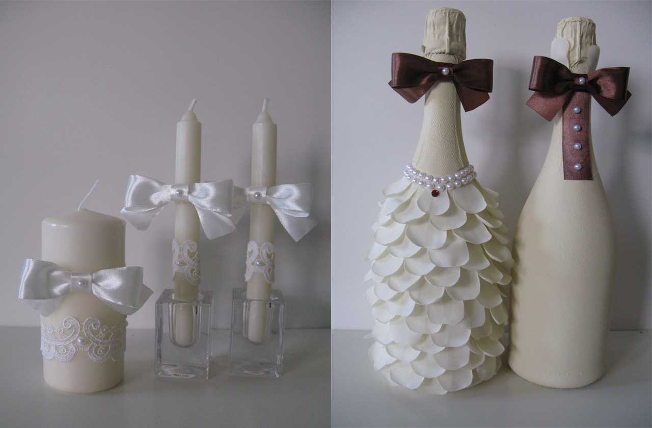 décoration originale de bouteilles en verre avec des rubans colorés