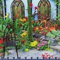 beau décor d'un décor de maison de campagne avec photo de fleurs