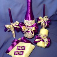 design lumineux de bouteilles avec photo de rubans colorés