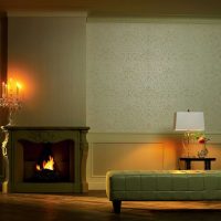 a combination of light wallpaper in the interior of a living room picture