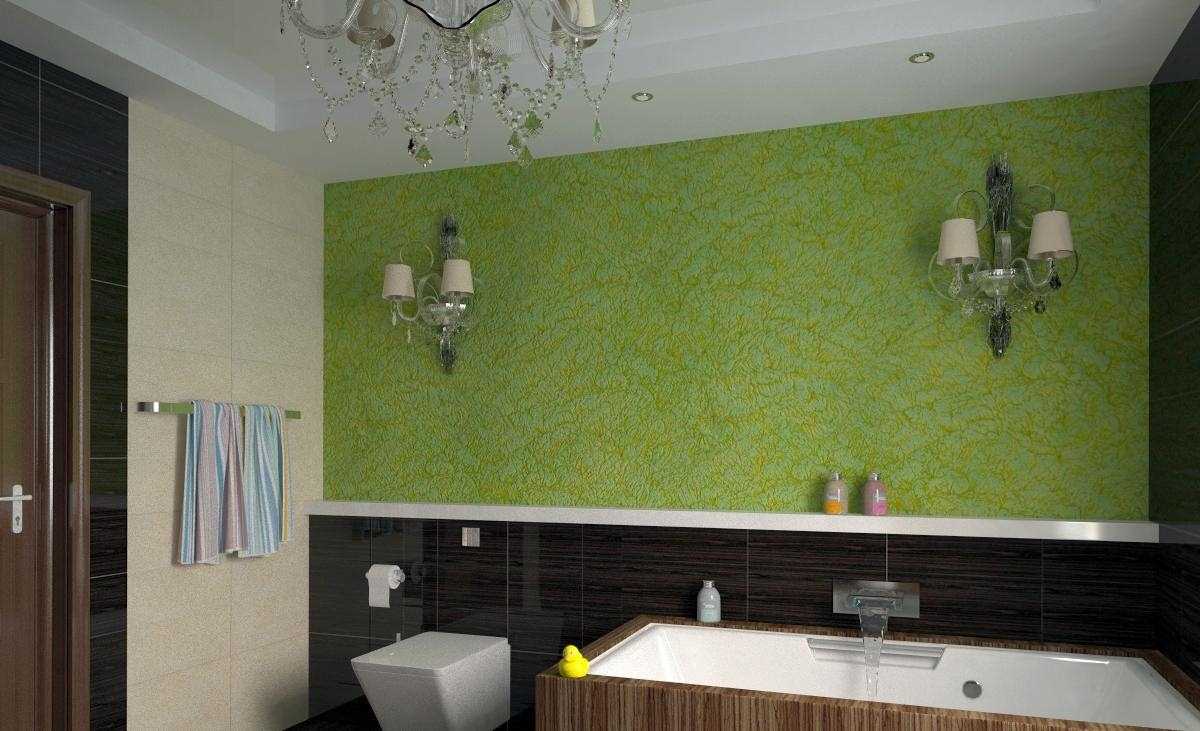 the idea of ​​the original decorative plaster in the design of the bathroom