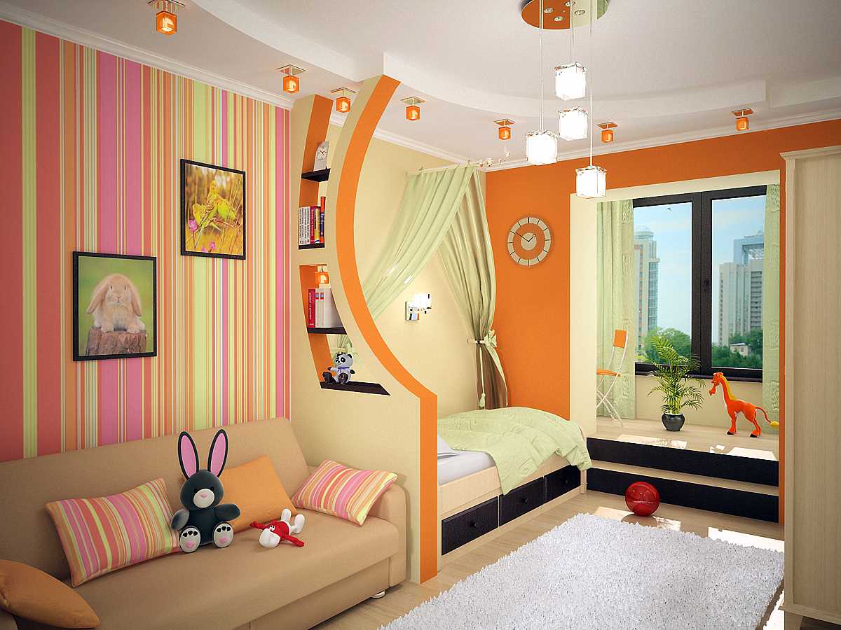 the idea of bright decoration of the children's room