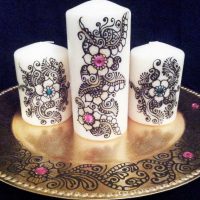 the idea of original decoration of candles with your own hands photo