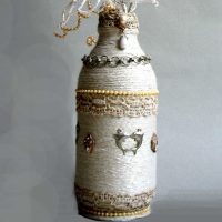 version du design chic des bouteilles en verre avec photo en ficelle