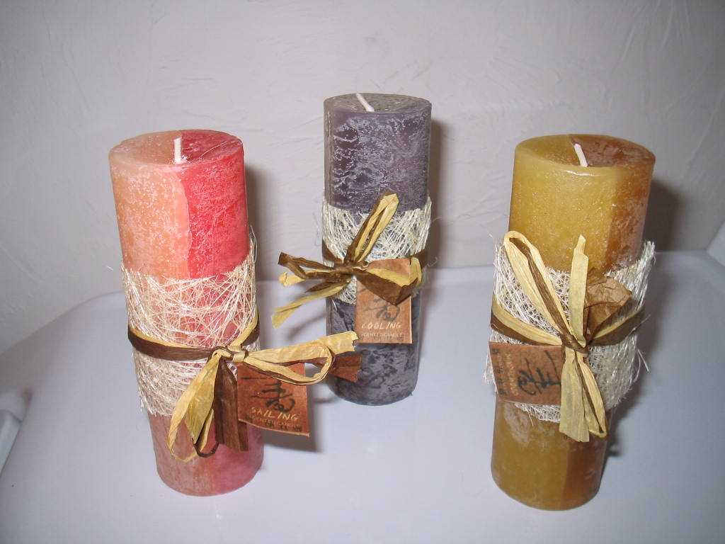 the idea of a beautiful decoration of candles with your own hands