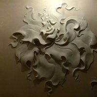 idée d'un décor de chambre moderne avec un motif décoratif sur le mur photo