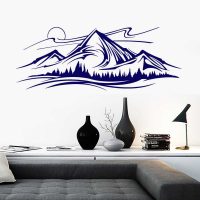 idée d'un décor de chambre original avec un motif décoratif sur le mur photo