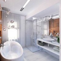 idea of bright design of a bathroom in the apartment photo