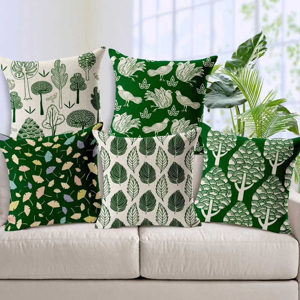 the idea of original decorative pillows in the design of the living room