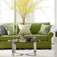 the idea of the original decor of the living room with a sofa photo