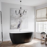 idea of an unusual interior of a white bathroom photo