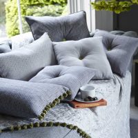 the idea of original decorative pillows in the design of the living room picture