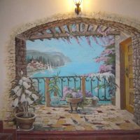 variante d'un décor de chambre insolite avec un motif décoratif sur le mur photo