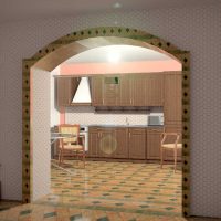 idea of a modern kitchen interior with arch picture