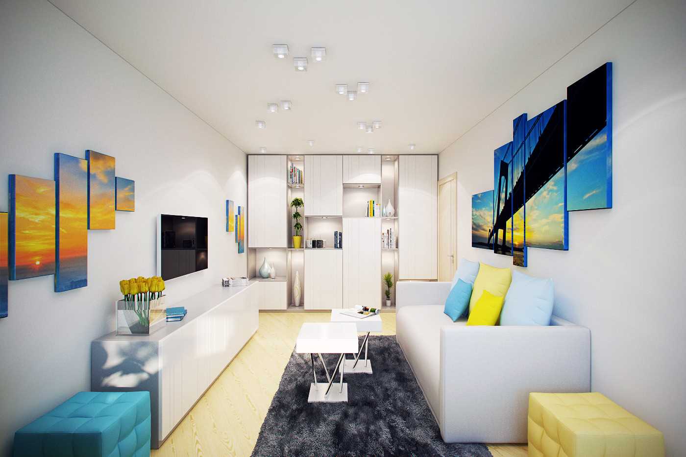 variante de l'intérieur d'origine d'un appartement de 2 pièces