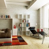 the idea of beautiful decorative plaster in the interior of the apartment photo