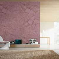 the idea of the original decorative plaster in the design of the bedroom photo