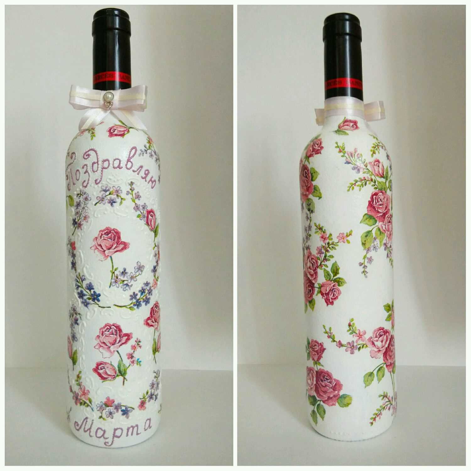 the idea of festive decoration of items for March 8