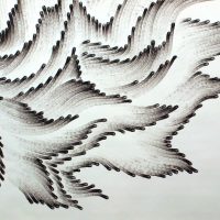 l'idée d'un beau décor d'appartement avec un motif décoratif sur le mur photo