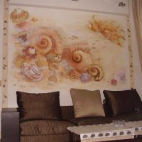 idée d'un intérieur d'appartement moderne avec un motif décoratif sur le mur photo