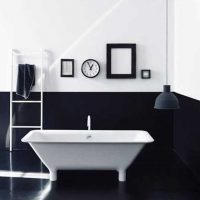idea of unusual design of a white bathroom photo