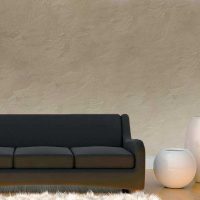 the idea of ​​a bright room design with decorative stucco picture