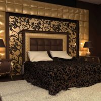 idea of unusual decoration of the design of a bedroom photo