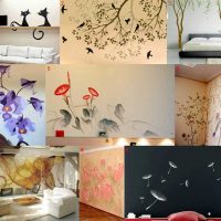 version de l'intérieur de la pièce d'origine avec un motif décoratif sur le mur