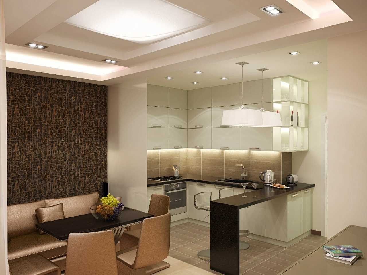 l'idée d'un beau design d'une grande cuisine