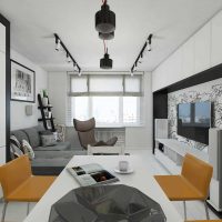 option de design lumineux appartement avec 2 chambres, photo exemple