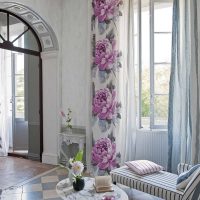 idea of ​​original decorative curtains in the style of the room picture